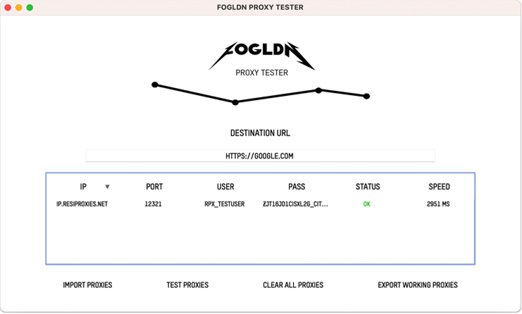 Test HTTP(S) proxy in FOGLDN